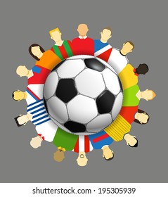 World national teams around the soccer ball