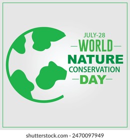 Fondo del Día Mundial de la Naturaleza, Anuncio, póster y Plantilla de diseño de tarjeta con color estándar celebrada en julio.