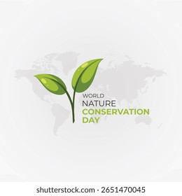 World Nature Conservation Day concept. Green World Map- 3D tree or forest shape of world map, Green Planet Earth Day or Environment day Concept. World Forestry Day.
