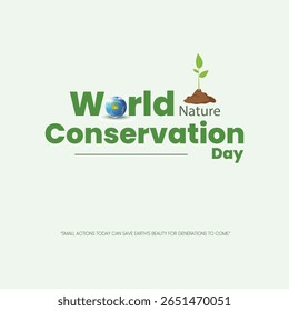 World Nature Conservation Day concept. Green World Map- 3D tree or forest shape of world map, Green Planet Earth Day or Environment day Concept. World Forestry Day.