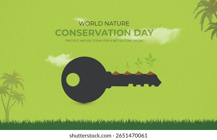 World Nature Conservation Day concept. Green World Map- 3D tree or forest shape of world map, Green Planet Earth Day or Environment day Concept. World Forestry Day.