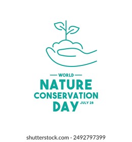 World Nature Conservation Day. July 28. White background. Flat design vector. Eps 10.