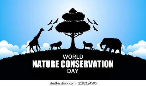 World nature conservation day vector illustration.