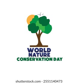 World Nature Conservation Day Vector Design,  28th July, Social Media Post, Banner, template, Background Design, Save Earth Day, Protect Wildlife,