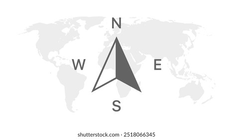 World navigation icon. Flat and silhouette style. Vector icons.