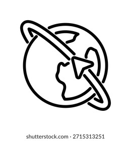 World Navigator icon, Line Vector graphics