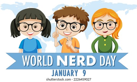 World Nerd Day banner design illustration