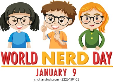 Ilustración de diseño de banners del Día Mundial del Nerd