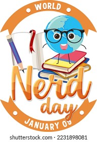 World nerd day banner design illustration