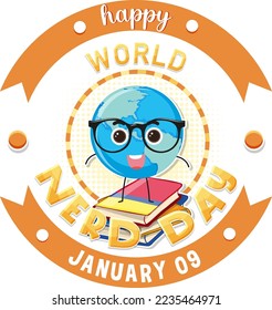 World nerd day banner design illustration