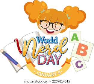 Ilustración de diseño de banner del Día Mundial del Nerd