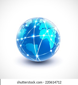 World network communication and technology, vector illustration