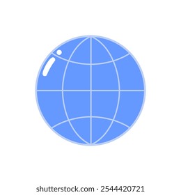 Icono de conexión de red mundial en diseño plano