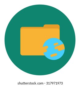 World network storage folder flat icon