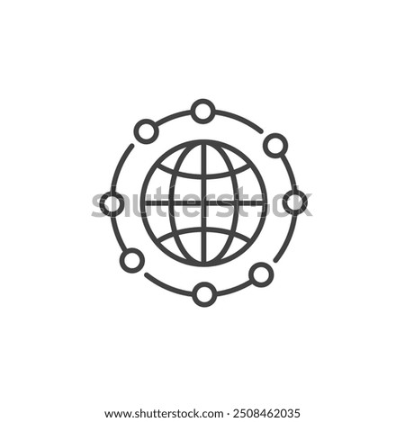 World networking line icon isolated on background world outline icon global network logo icon. world connection sign symbol on white background