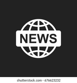 World news flat vector icon. News symbol logo illustration.