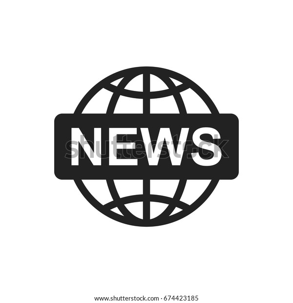 ワールドニュースのフラットベクター画像アイコン ニュースシンボルのロゴイラスト のベクター画像素材 ロイヤリティフリー