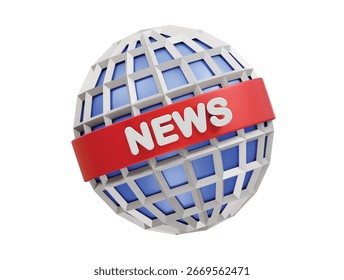 Icono de noticias mundiales Ilustración de representación 3D