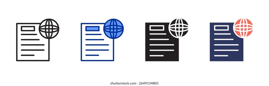 World News icon sheet multiple style collection