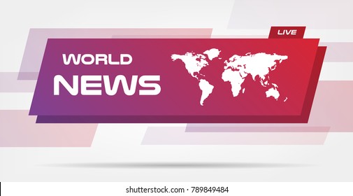 World News Live Banner on Wavy Lines Background. Business / Technology News Background. Vector Illustration. Vector infographics business template for presentation.