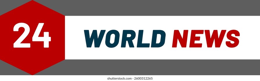 World news logo features number 24 symbolizing continuous broadcasting, providing up to date information and global coverage around the clock