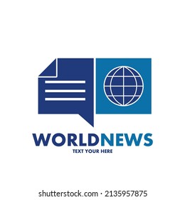 World news vector logo template. This design use earth symbol. Suitable for business.