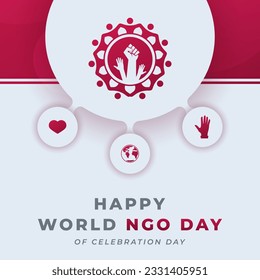 Ilustración de diseño de vectores del Día Mundial de las ONG para fondo, afiche, cartel, publicidad, tarjeta de saludo