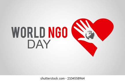 World NGO Day, February 27. Vector template Design for banner, card, poster, background.