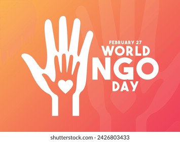 World NGO Day. February 27. Gradient background. Eps 10.