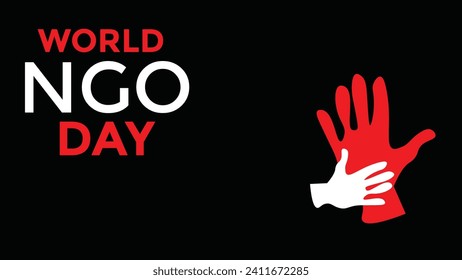 World NGO Day. Holiday concept. Template for background, banner, card, and poster with text inscription.