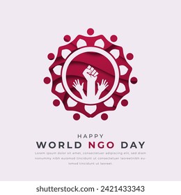 World NGO Day Paper cut style Vector Design Illustration for Background, Poster, Banner, Advertising, Greeting Card