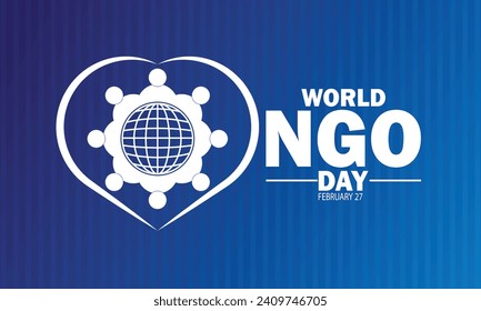 World NGO Day Vector illustration. February 27. Holiday concept. Template for background, banner, card, poster with text inscription.