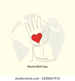 World NGO Day vector, illustration. Non governmental and non profit organizations day. 27 February.
