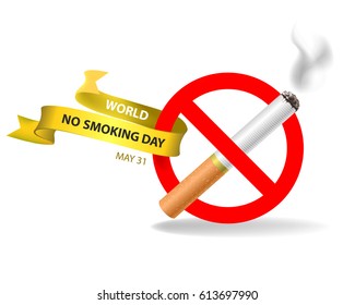 World no Smoking day. May 31. Vector banner