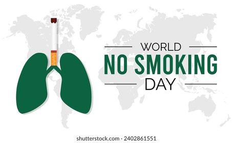 world no smoking day is observed every year in March, Holiday, poster, card and background vector illustration of smoking shape design.