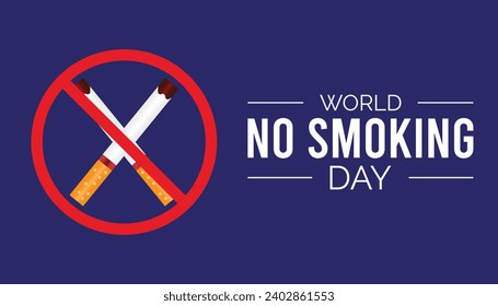 world no smoking day is observed every year in March, Holiday, poster, card and background vector illustration of smoking shape design.