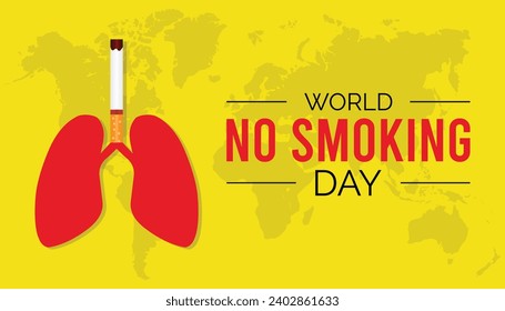 world no smoking day is observed every year in March, Holiday, poster, card and background vector illustration of smoking shape design.