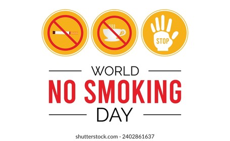 world no smoking day is observed every year in March, Holiday, poster, card and background vector illustration of smoking shape design.