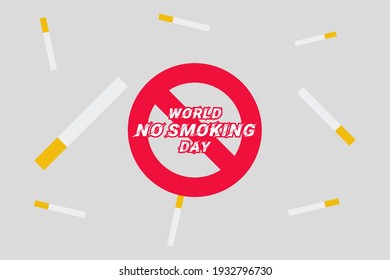 Welt ohne rauchfreien Tag Vektordesign. Tabak-Tag, einzeln auf Hintergrund. Spritzen Sie Zigaretten aus gesundheitlichen Gründen ab. T-Shirt-, Poster- und Bannerdesign 