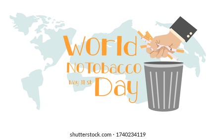 World no tobacco day, 31 may no smoking poster.