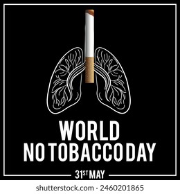 World No Tobacco Day annual health awareness vector concept banner poster card and background design