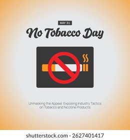 Dia Mundial Sem Cigarro. Mês, Banner criativo, cartaz, postagem de mídia social, fundo, modelo, vetor de cartão postal
