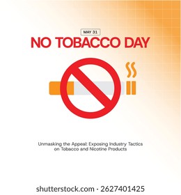 Dia Mundial Sem Cigarro. Mês, Banner criativo, cartaz, postagem de mídia social, fundo, modelo, vetor de cartão postal
