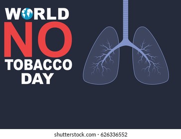 World no tobacco day banner with lungs