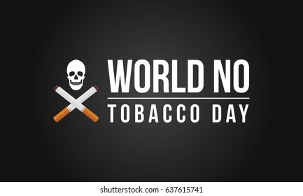 World no tobacco day with black background