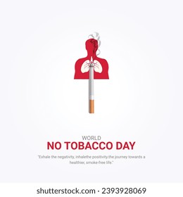 World No Tobacco Day. Cigarette banned no smoking creative design.