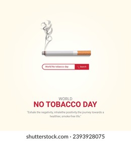 Día Mundial Sin Tabaco. El cigarrillo prohibió el diseño creativo de no fumar.