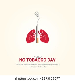 World No Tobacco Day. Cigarette banned no smoking creative design.