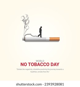 World No Tobacco Day. Cigarette banned no smoking creative design.