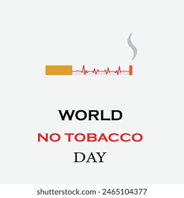 World No Tobacco Day. World Tobacco Day. Cigarette and life line creative concept. Design for poster and banner vector illustration. Stop smoking 31st May.